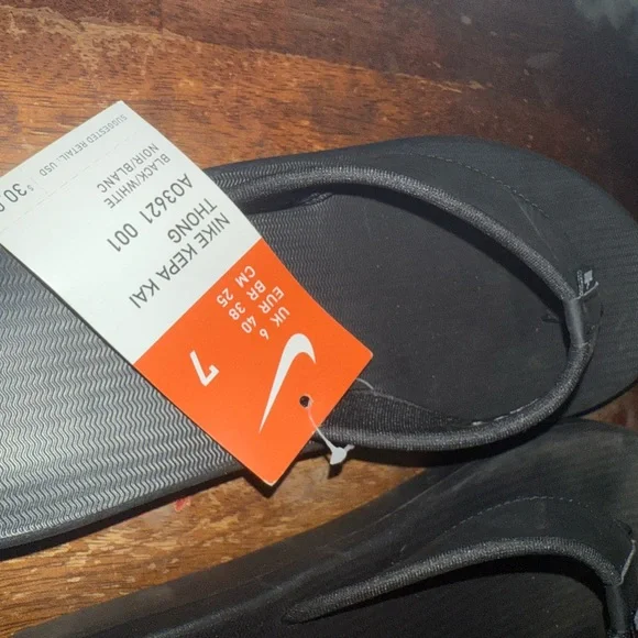 Black Flip Flops with Logo Nike size 7 - Picture 2 of 4